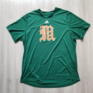 ADIDAS Creator T-Shirt Men XL Green Miami Hurricanes Polyester Pullover Jersey
